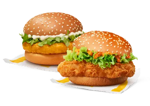 Piri Piri McSpicy Chicken Burger + McChicken Burger