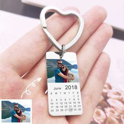 Title 3, Photo anniversary custom keychain. A personaliz...