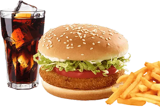 Herb Chilli Burger With Fries And Coke [250 Ml]