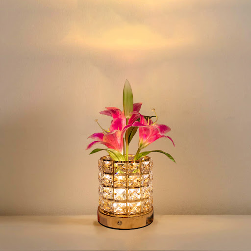 Title 12, Luminous Lily Crystal Flowerpot Small Night Lam...
