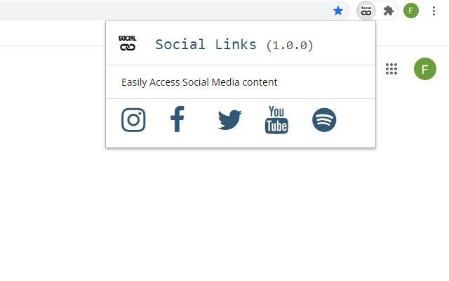 Social Links chrome extension