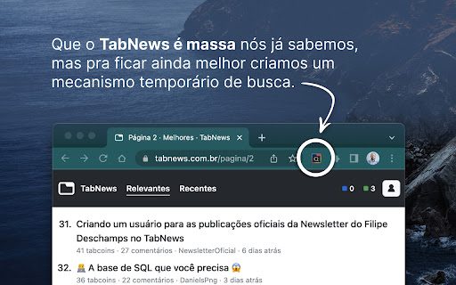 TabNews Google Search
