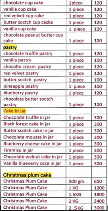 Cake Square menu 