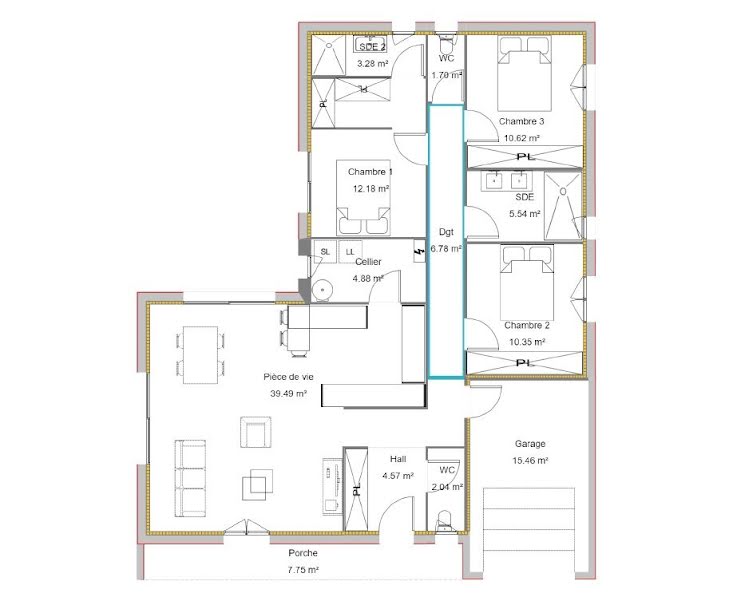 Vente maison neuve 4 pièces 100 m² à Seyresse (40180), 277 500 €