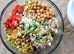 Healthy Chicken Chickpea Chopped Salad was pinched from <a href="http://www.ambitiouskitchen.com/2012/07/healthy-chicken-chickpea-chopped-salad/" target="_blank">www.ambitiouskitchen.com.</a>