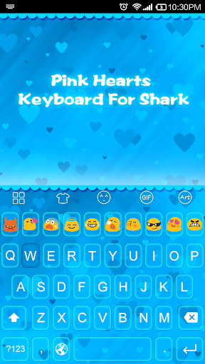 Emoji Keyboard-Blue Hearts