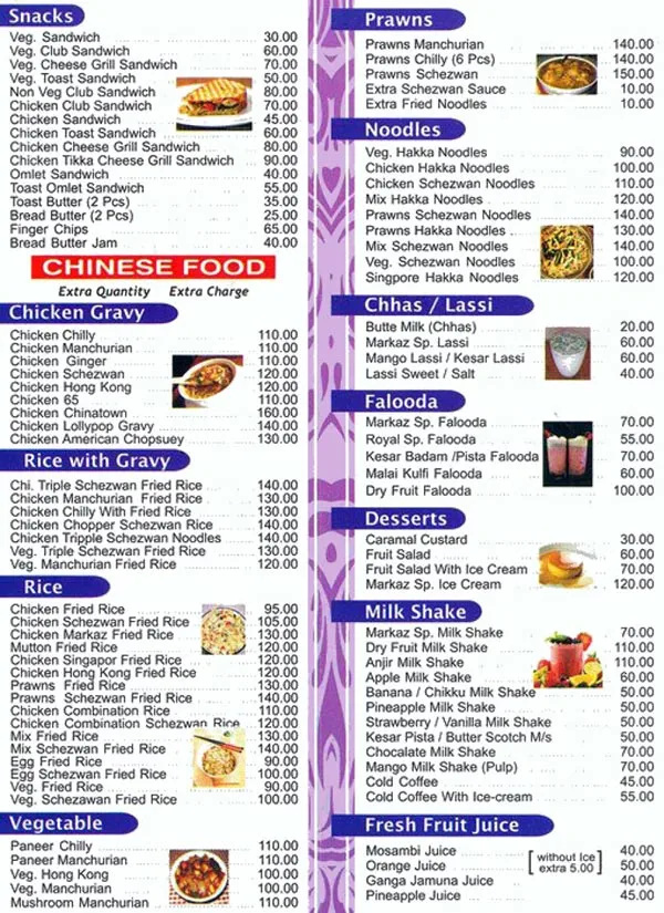 Markaz menu 