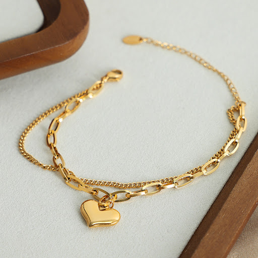 Title 2, Fashion Titanium Steel Gold Plated Double Layer...