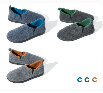Title 3, Mens solid color cotton slippers with heel and...