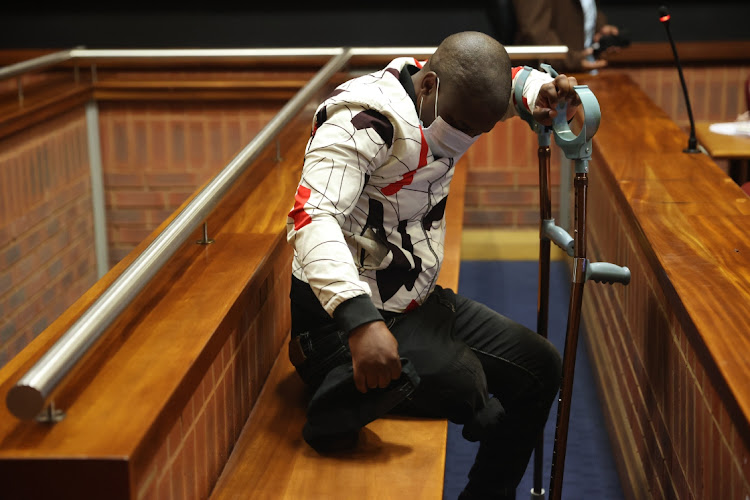 Convicted serial rapist Nkosinathi Phakathi during mitigation of his sentencing at the Palm Ridge Court in Katlehong on Wednesday.