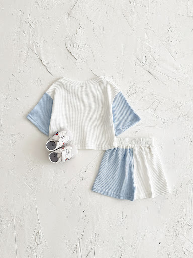 Title 37, Korean Baby Two-piece Suit with Waffle Stitchin...