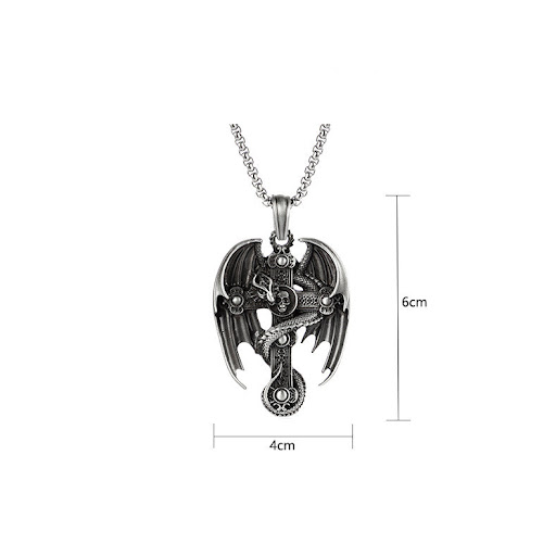 Title 1, Mens Stainless Steel Retro Pendant Sweater Cha...