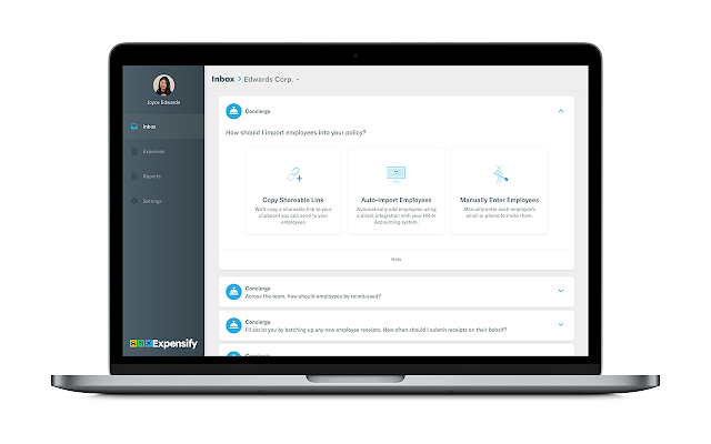 Screenshot of Expensify