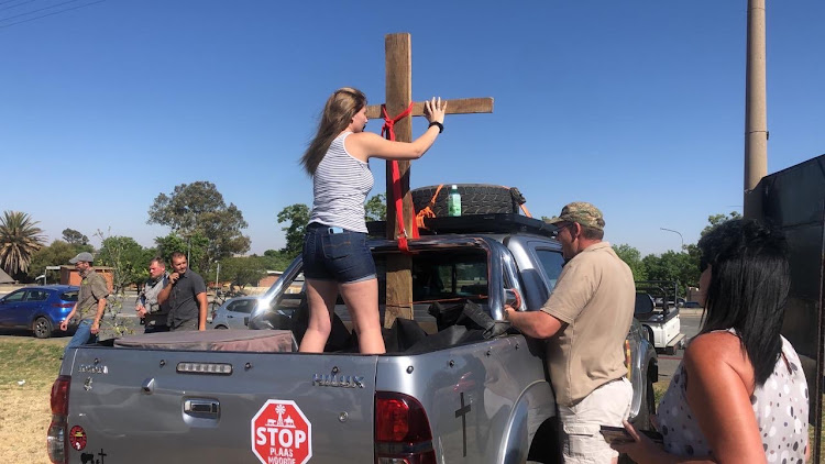 Farmers are gathered in a field near a coffee shop in Senekal, calling for more decisive action against crime in rural areas. Two suspects are appearing in court on Friday in connection with the murder of farm manager Brendin Horner.