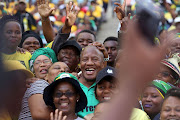 Jackson Mthembu with ANC supporters at the ANC manifesto launch in Moses Mabhida stadium on January 12 2019. 