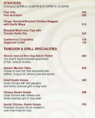 The Woods menu 1