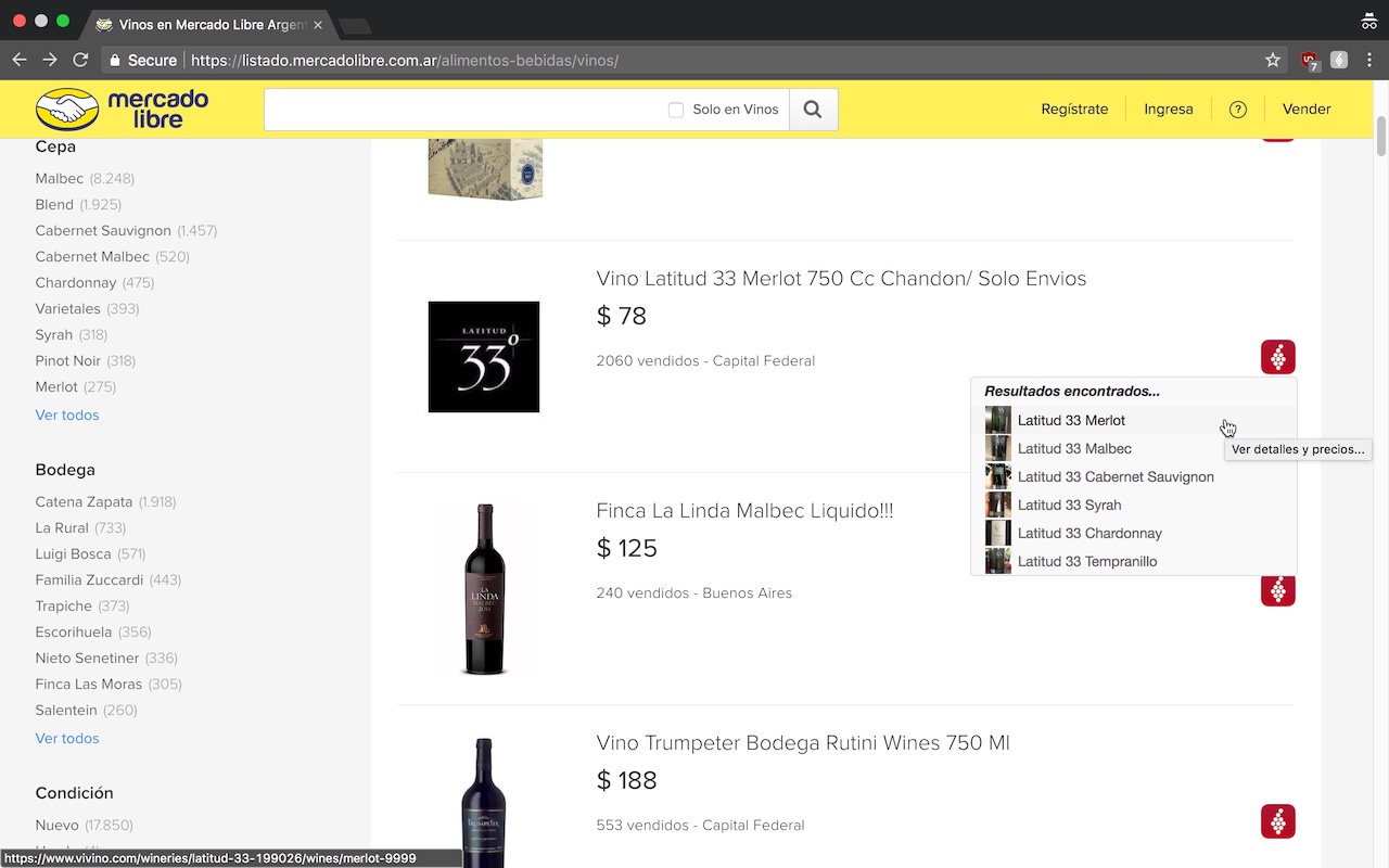 MercadoLibre Wine Explorer via Vivino Preview image 3