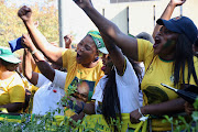 Supporters of former president Jacob Zuma outside the Pietermaritzburg high court on May 20 2019.