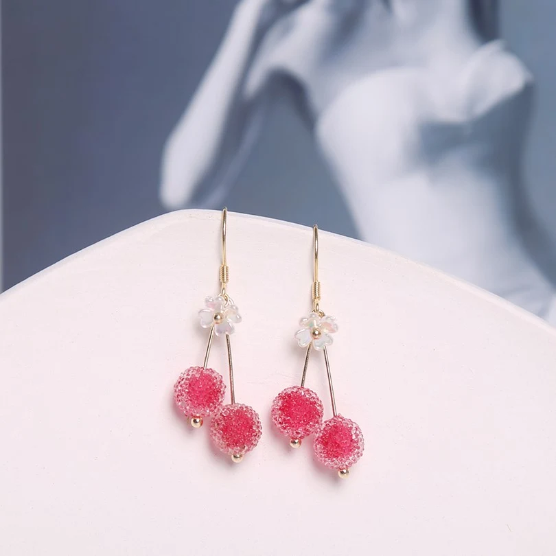 Title 2, Boucles doreilles cerise en argent sterling 92...