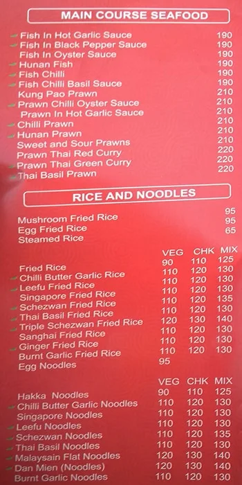 Hongkong Garden menu 