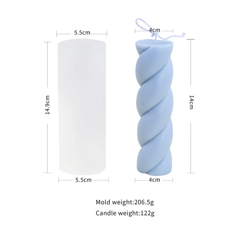 Moule à bougie en silicone pour barbe à papa DIY, fleur de chanvre torsadée en laine, parfum personnalisable. Créez vos bougies uniques.