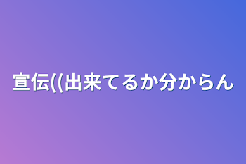 宣伝((出来てるか分からん