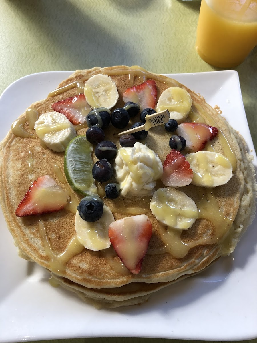 Buttermilk Pancakes with the key lime pancake topping