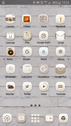 White Wooden Launcher Theme