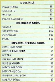 Imperial Restaurant menu 2