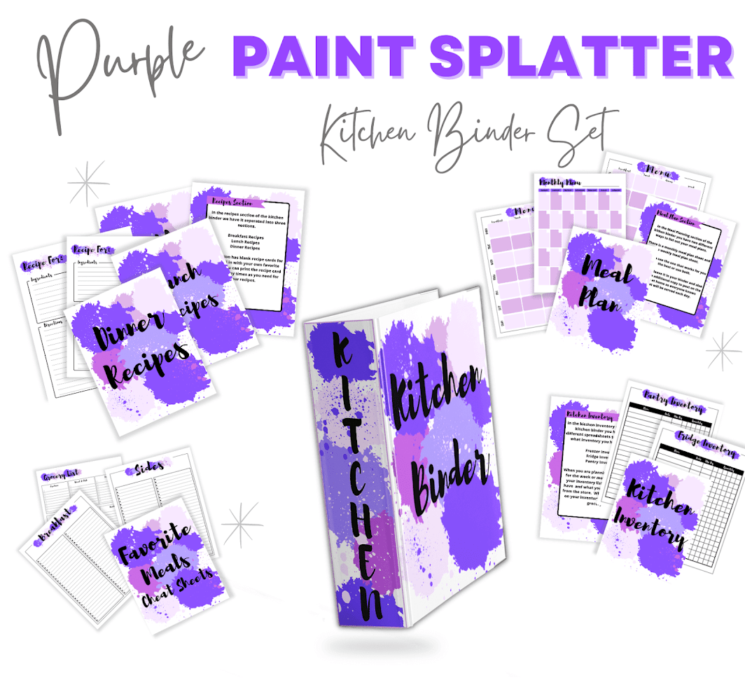 Purple Paint Kitchen Binder Set