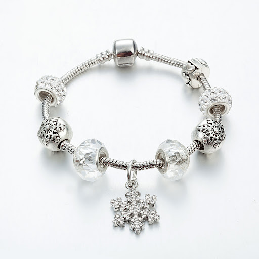 Title 9, Bracelet perlé en cristal en blanc pur