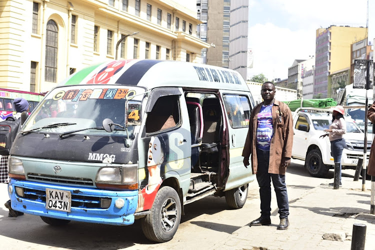 A matatu operator at Tom Mboya Street, Nairobi, ahead of the protest on March 30, 2023.