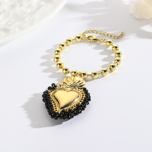 Title 17, Retro small rice-shaped beads hand-woven heart ...