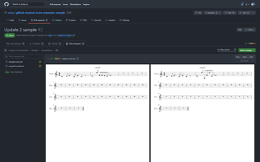 GitHub Musical Score Extension