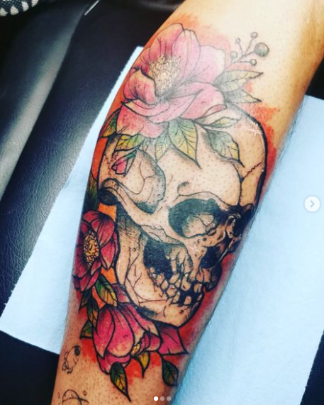 Neo-traditional Skull Tattoo