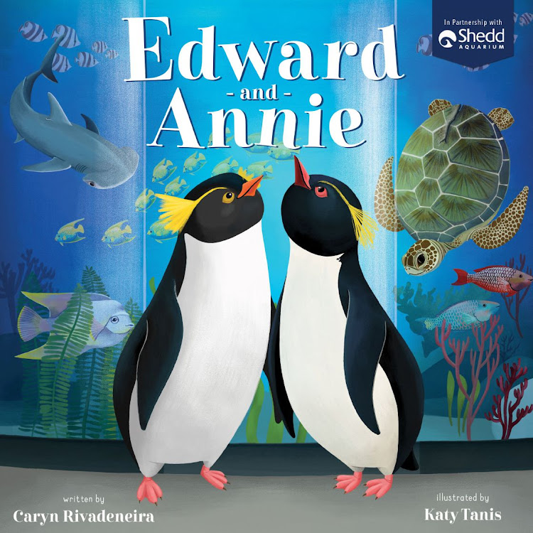 Rockhopper penguins Edward and Annie grace the cover of an upcoming children’s book "A Penguin Adventure", based on their own real-life field trips at the Shedd Aquarium that went viral during the Covid-19 pandemic, in Chicago, Illinois, US, in this undated handout image.