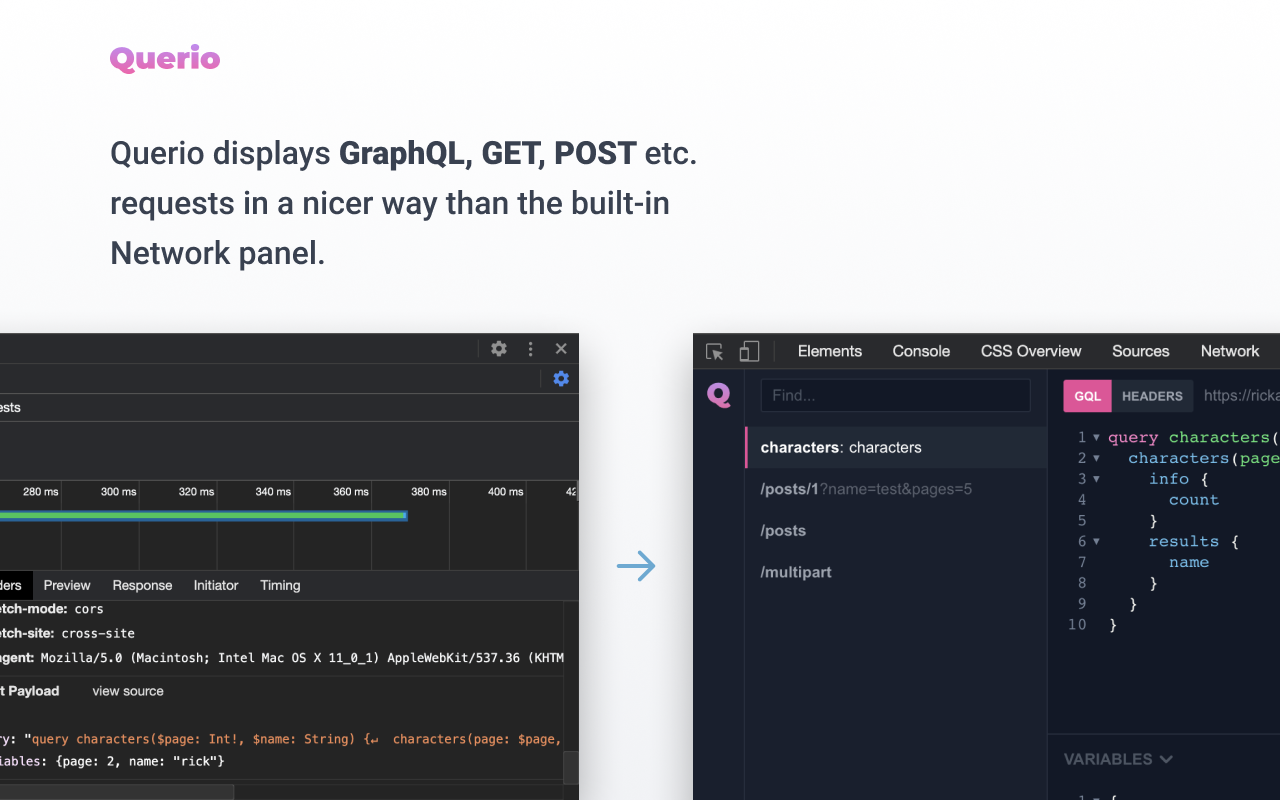 Querio - GraphQL and XHR requests inspector Preview image 4