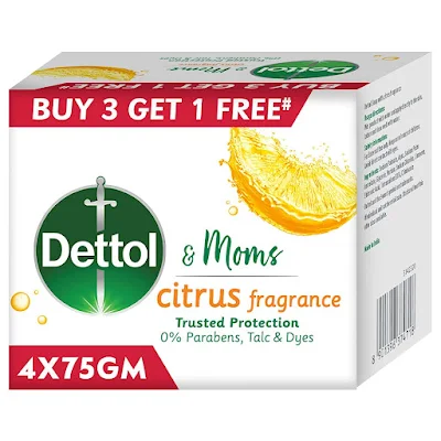 Dettol Moms Citrus Bathing Soap Bar With Naturally Derived Ingredients - 5*100 gm