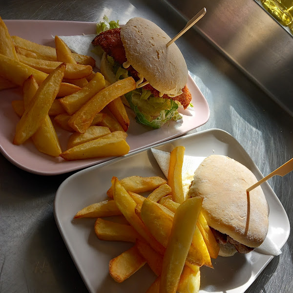 Homemade burgers on homemade burger buns