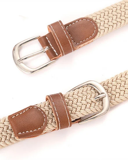 120-130cm Casual Knitted Pin Buckle Men Belt Woven Canvas... - 1
