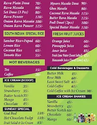 Chennai Dosa menu 1