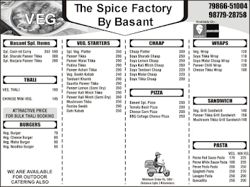 The Spice Factory By Basant menu 