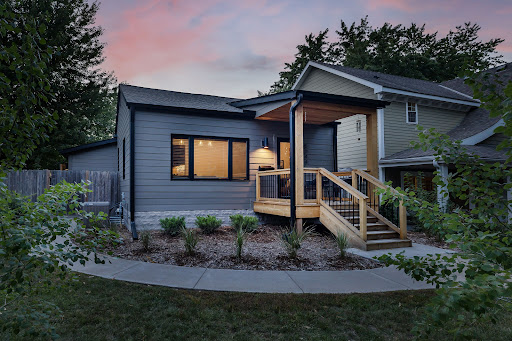 Modern house with wooden deck in this luxury house for sale in Minneapolis ($675,000)