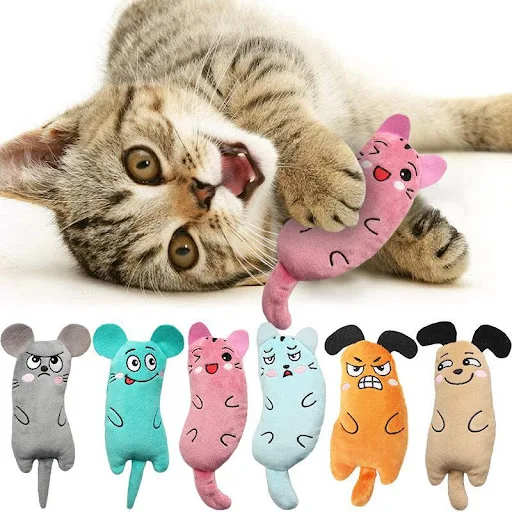 Cute Cat Toys Funny Interactive Plush Cat Toy Mini Teeth Grinding Catnip Toys Kitten Chewing Squeaky Toy Pets Accessorie