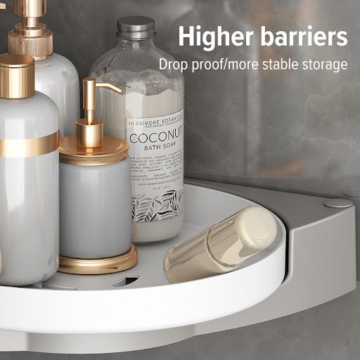 Title 2, Rotating Bathroom Triangle Storage Rack Wall-mo...