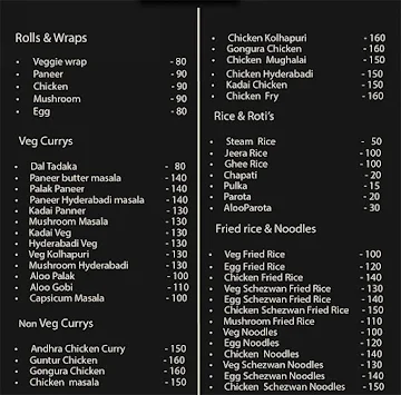 Roadside Lets Eat menu 