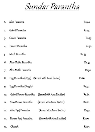 Sundar Paratha menu 1