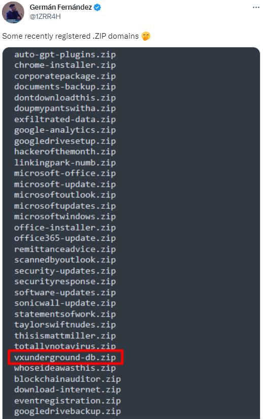 ".zip" top-level domains draw potential for information leaks