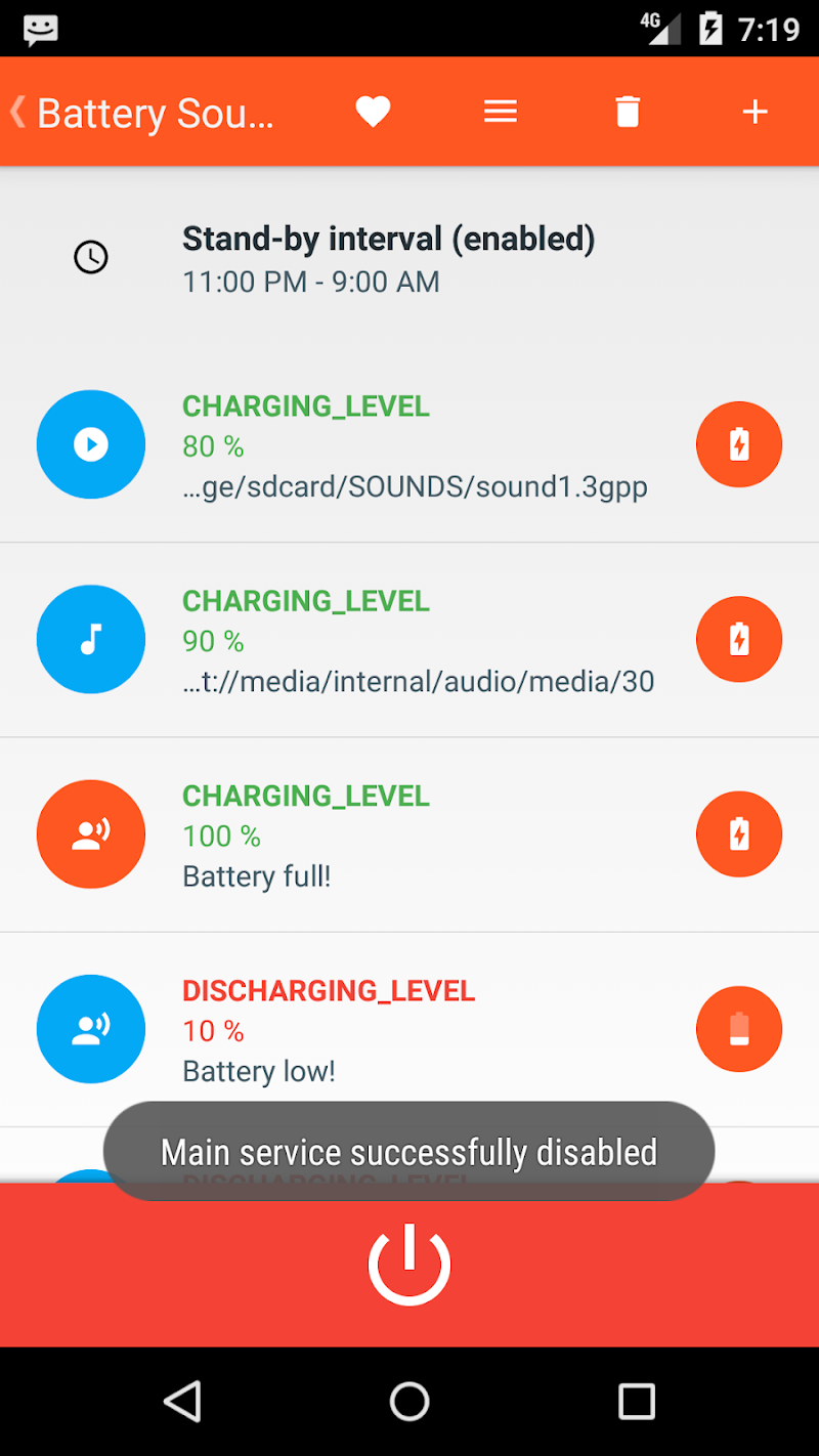 Battery notification