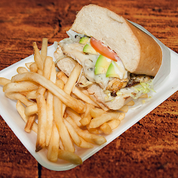 Half Chicken Torta and Fries